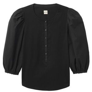 Rebecca Taylor La Vie Poplin Sleeve Jersey Top